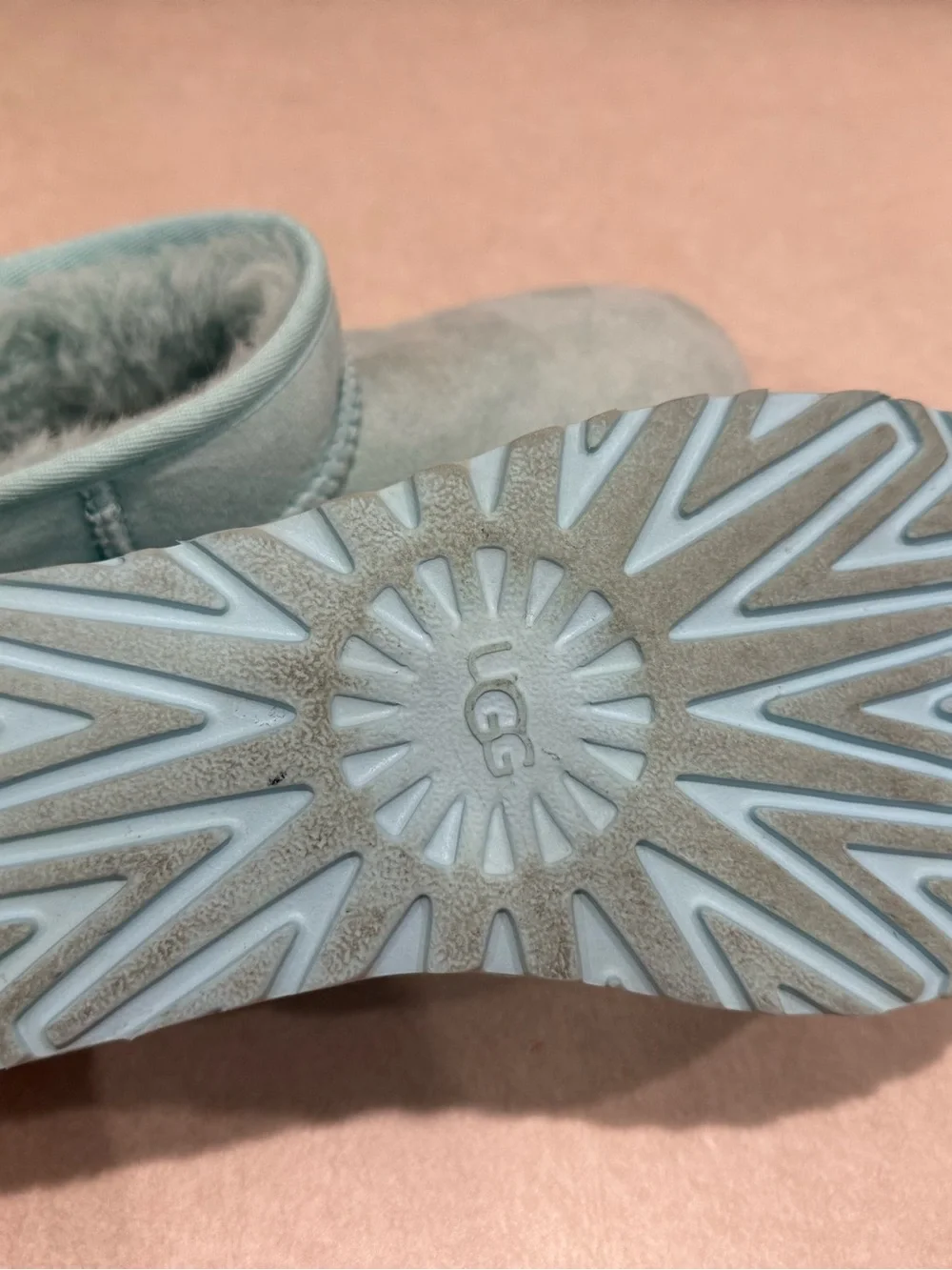 UGG MINI. Women’s Shearling Lined Boots - Light Blue